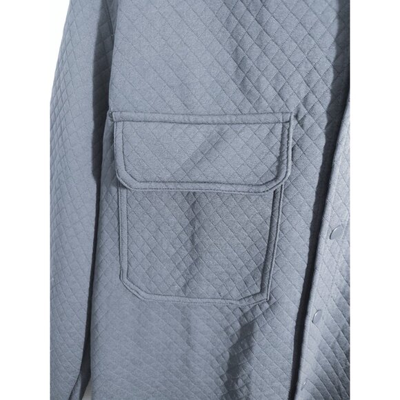 Magaschoni Mens Snap Quilted Shacket Jacket Size L Navy Casual Preppy - Picture 3 of 6